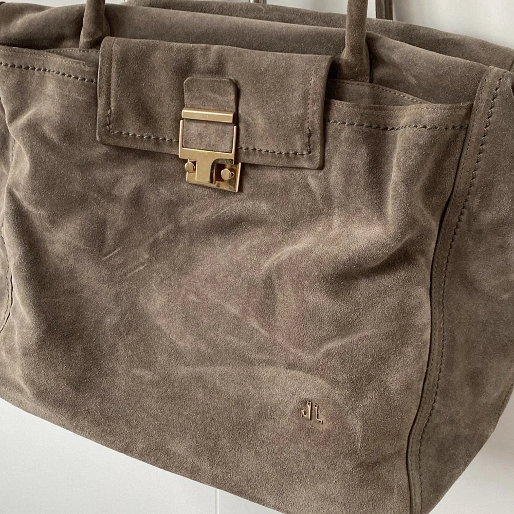 Lanvin grey suede crossbody shoulder bag - Picture 10 of 16